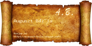 Auguszt Béla névjegykártya